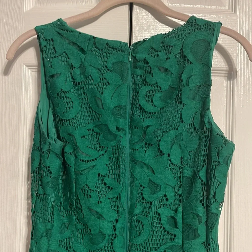 Eva Mendes for New York & Co lace overlay sleeveless green dress size 4 NWOT - Picture 11 of 14